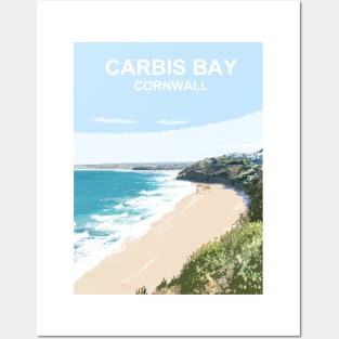 Carbis Bay St Ives Bay Cornwall. Cornish gift Posters and Art